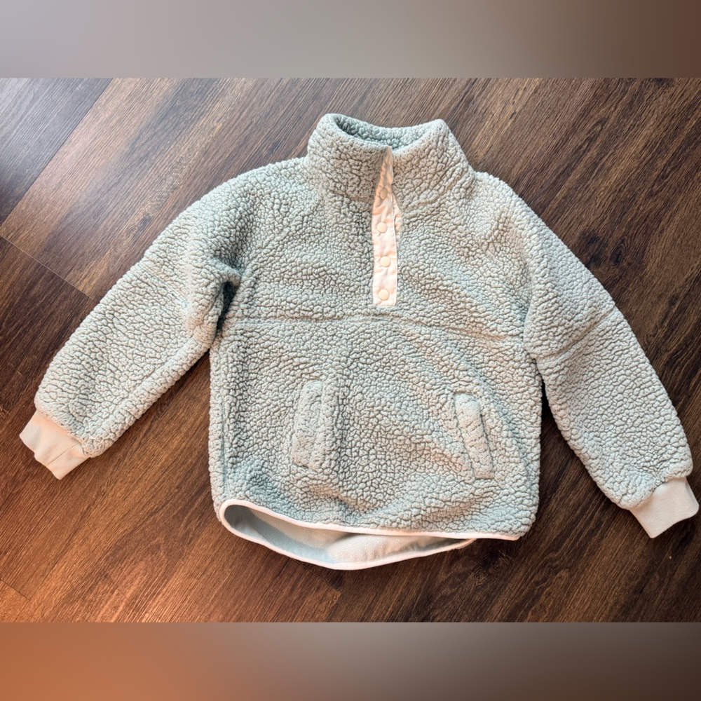 Cozy Kids Sherpa Pullover - mint green